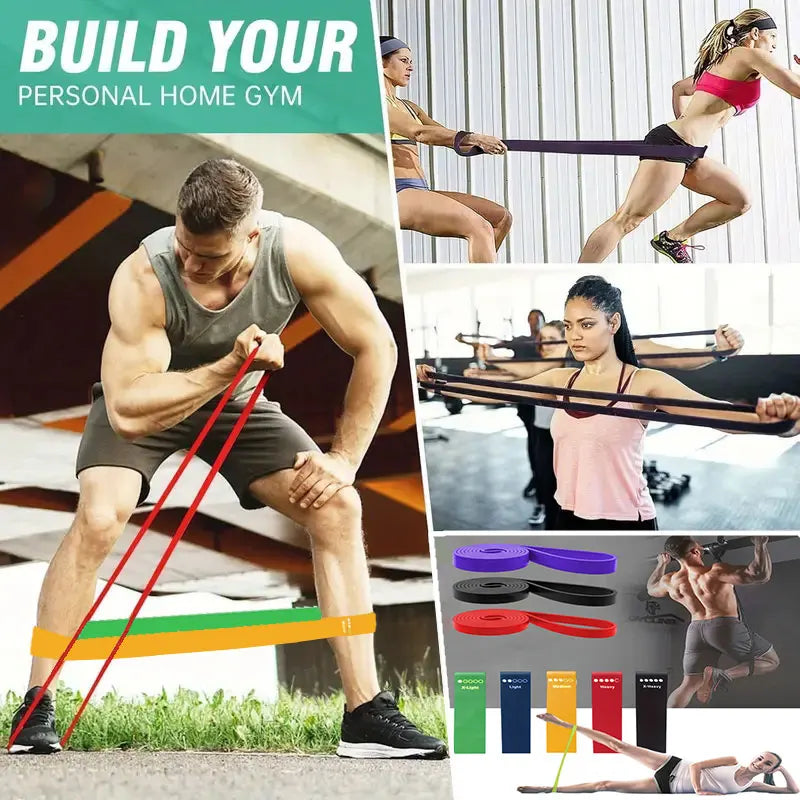 Set da 8 bande elastiche in lattice per yoga e fitness